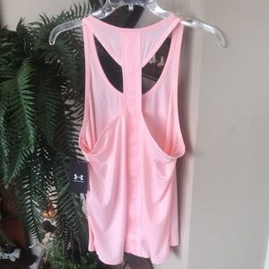 Brand New Under Armour Pink Racerback Loose Sporty Tank Top Gym Workout